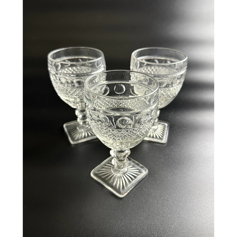 Charming Vintage 1960s Clear Glass Goblets (Set of 3) Park Lane By Colony Glass